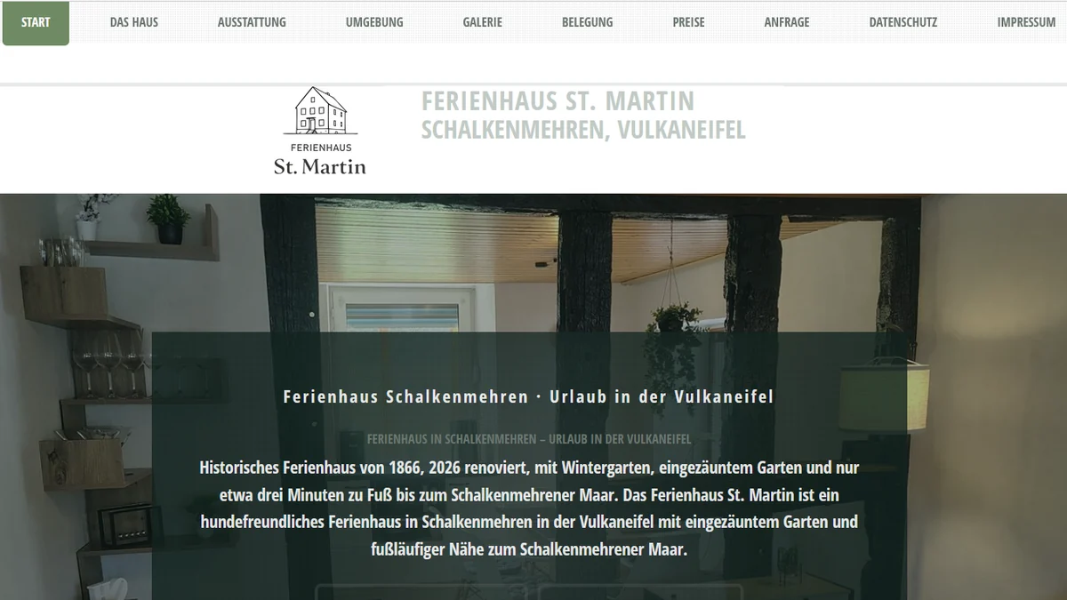 Wohnbereich des Ferienhauses St. Martin in Schalkenmehren